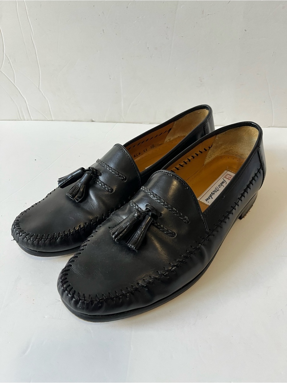 Sandro Moscoloni La Vida Black Leather Tassel Loafers Shoes Men's Size 10D